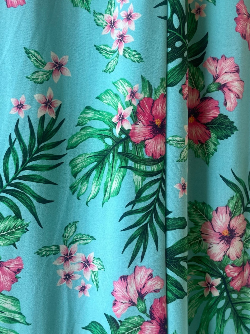 Tommy Bahama Fanning Floral Maxi Dress Blue Pink Green Monstera Medium | Hemmed - Picture 4 of 8
